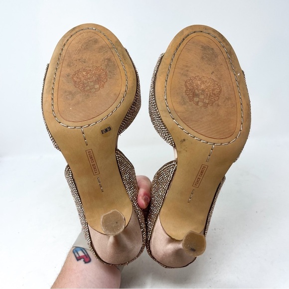 Vince Camuto Aliandry d'Orsay Sandal Heel Genuine Leather Rhinestone Pink Sz 8.5 - Picture 7 of 9